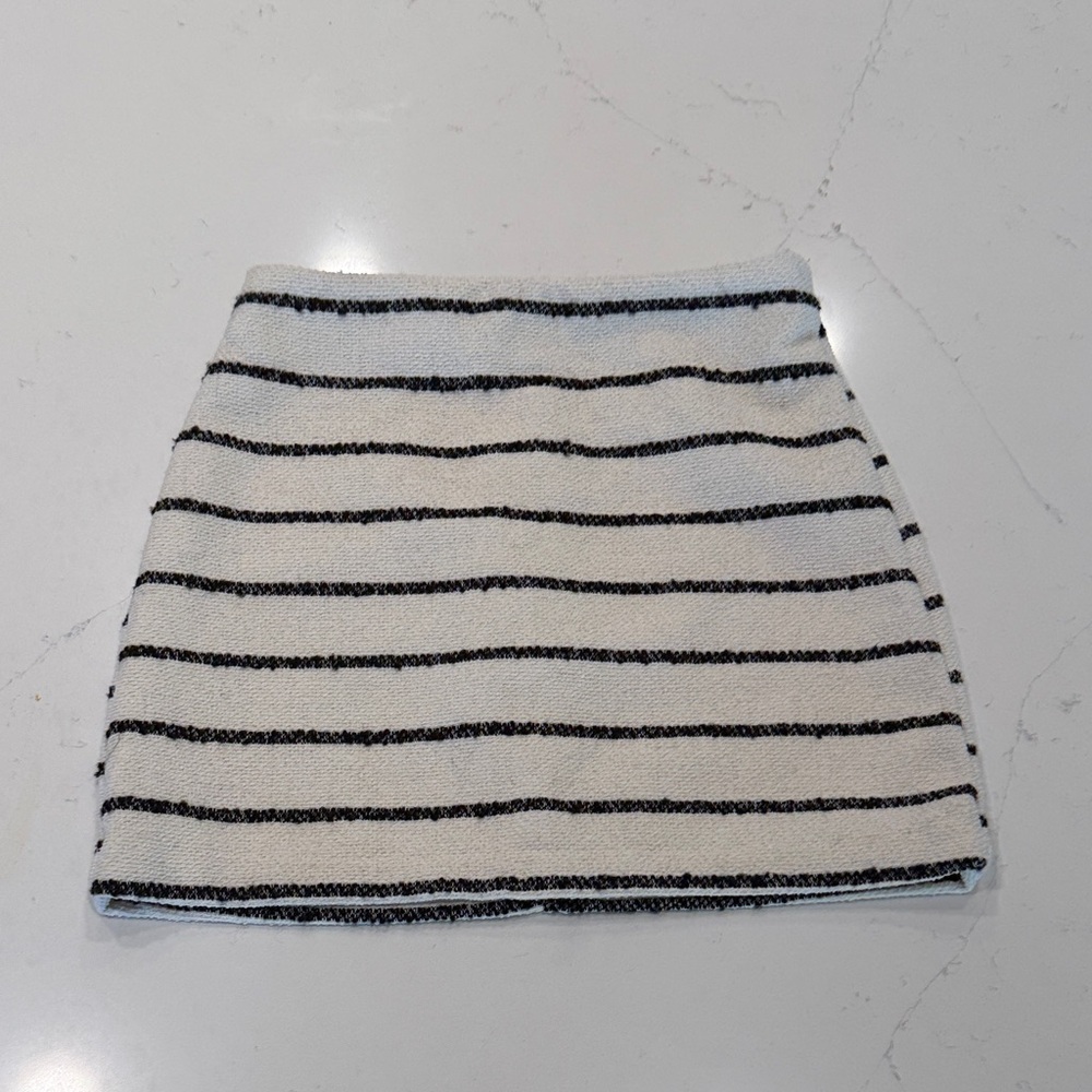 H&M Black and White Striped Mini Skirt